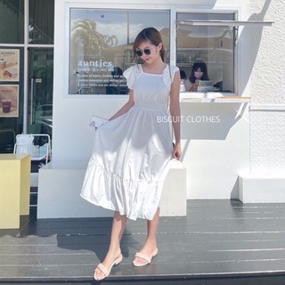 JN2404 long bubble เดรสยาวแขนระบายโชว์ด้านหลัง มีเชือกผูกโบว์ ใส่แล้วลูกคุณสุดอะไรสุดด เนื้อผ้า100D ใส่สบาย