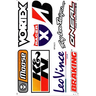 สติกเกอร์แต่งรถ ติดรถยนต์ รถมอเตอร์ไซค์ หมวกกันน็อค โลโก้ สปอนเซอร์ Racing sticker Sponsor ขนาด 27 x 18 cm ST094