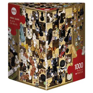 จิ๊กซอว์ 1000 pc PUZZLES HEYE - BLACK OR WHITE (Degano)  Triangular Box