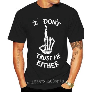 ขายดี!เสื้อยืดลําลอง ผ้าฝ้าย แขนสั้น คอกลม พิมพ์ลาย I DONT TRUST ME EITHER Skull ทรงหลวม สําหรับผู้ชาย LAnipf82BOecbc89