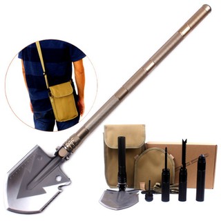 ชุดพลั่ว จอบ ขุดดิน อเนกประสงค์ ถอดด้ามได้ Multifunction Folding Shovel