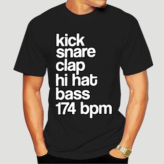 เสื้อยืดผ้าฝ้ายพิมพ์ลายขายดี เสื้อยืด พิมพ์ลาย Kick Snare 174 Bpm Synthesizer Bass Synth Music แฟชั่นฤดูร้อน สําหรับผู้ช