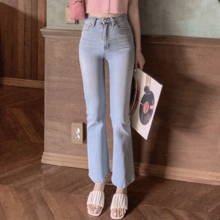 PREORDER - กางเกงยีนส์ secon’de secon Villain slim boot cut pants (denim, hidden banding) ไซส์ s/m/l สี light blue