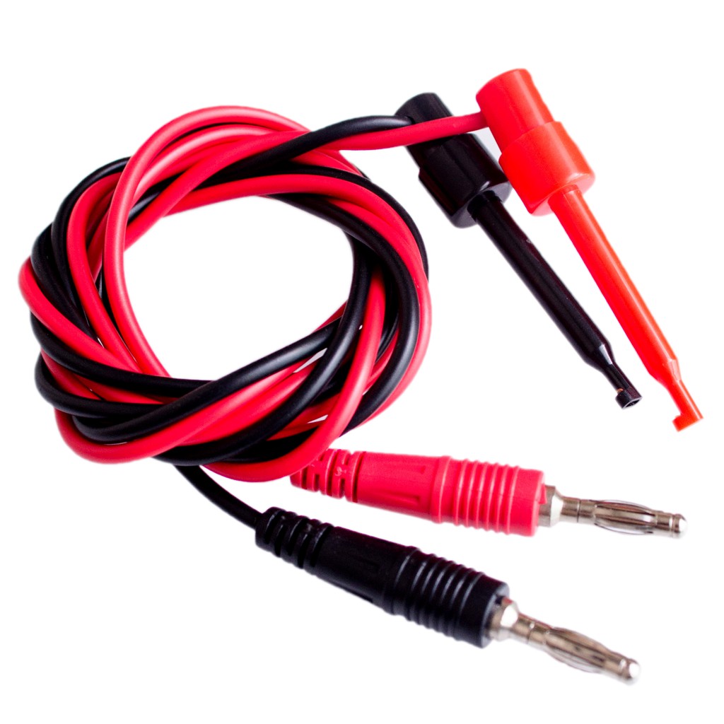 4 in 1 มัลติมิเตอร์ คลิปตะขอทดสอบคู่ เป็นปลั๊กกล้วยตัวผู้ สายเคเบิล 4 ฟุต