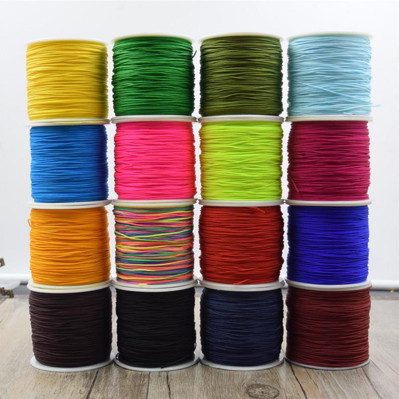 Nylon Cord 100 meters/roll 0.8mm Macrame Thread Rattail Braided Knot