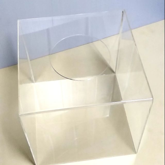 กล่องโปรโมชั่น กล่องจับรางวัล อะคริลิค หนา 3 มิล ขนาด 30×30×30 cm.  กล่องจับสลาก จับฉลาก