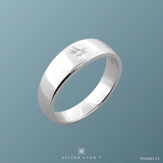 Silver Star 7 Star Couple Rings แหวนเงินแท้ 925 ชุบโรเดียม ฝัง CZ - 7RA0064