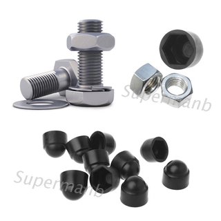 10 ชิ้น M 6 M 8 M 10 M 12 Bolt Nut ฝาครอบหกเหลี่ยมพลาสติกสีแดง