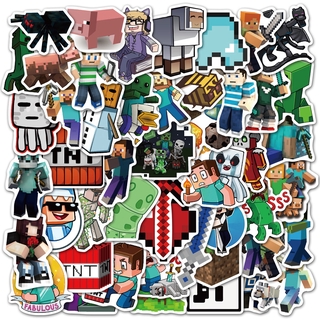 Z&amp;m❀สติกเกอร์ Minecraft-Series❀สติกเกอร์รูปลอก กันน้ํา สําหรับเล่นเกม 50 ชิ้น/ชุด