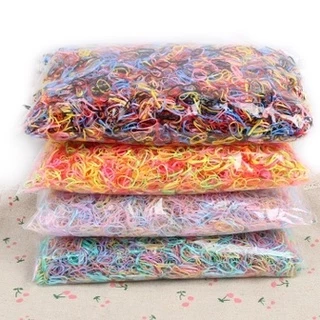 พร้อมส่ง!! ยางรัดผม ยางมัดผม หนังยางรัดผม ที่รัดผม เส้นเล็ก ยางมัดผมเด็ก หนังยางแฟชั่น แบบยืด ถุงใหญ่ (คละสี)