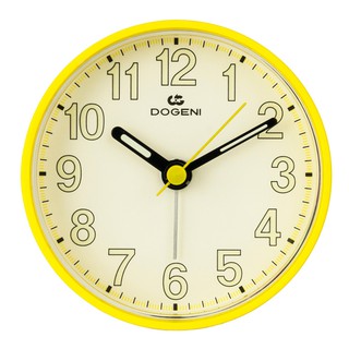 DOGENI นาฬิกาปลุกพลาสติกทรงกลม สีเหลือง รุ่น TEP001YL