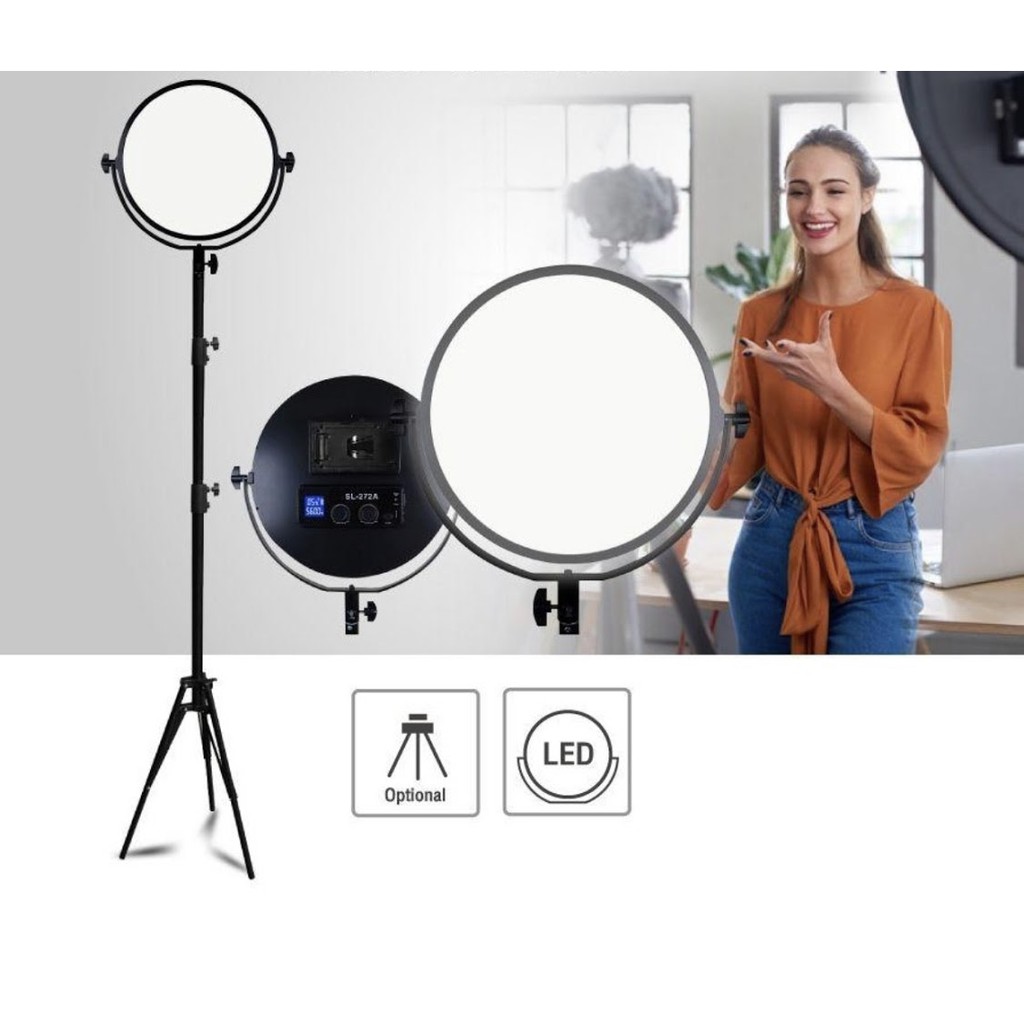 ไฟสตูดิโอ SL-272A softlight video ไฟไลฟ์ ไฟถ่ายสินค้า ไฟแต่งหน้า ไฟ LED ไฟถ่ายรูป ไฟกล้อง ไฟถ่ายวิดีโอ (พร้อมขาตั้ง)