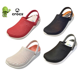 รองเท้าตะ crocs LiteRide สีแดงชมพูสำหรับผู้หญิงสีตรงปกคุณภาพดี