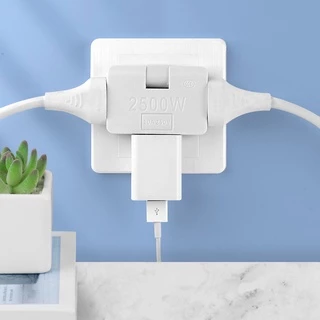 180° ตัวแปลงซ็อกเก็ตหมุนได้ American Standard, เครื่องขยายรางปลั๊กไฟ 2500W/10A สําหรับช่องแคบ - ABS สีขาว/ชมพู/น้ําเงิน (1PC)