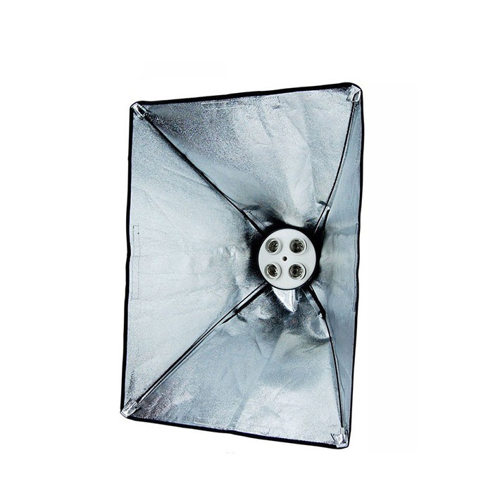 ไฟสตูดิโอ พร้อมขั้วไฟ4ขั้ว Softbox 50x70cmและขาตั้งไฟ2เมตร(1ชุด)