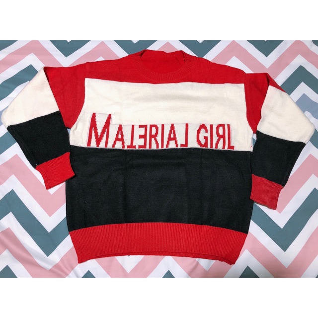 เสื้อสเวตเตอร์ไหมพรมทอ ลาย Material Girl