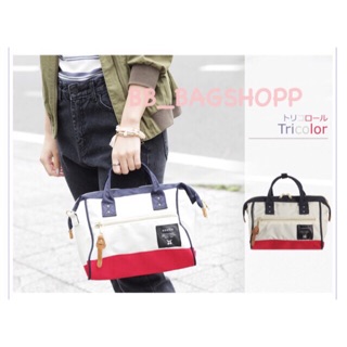 ANELLO POLYESTER CANVAS MINI BOSTON BAG (Outlet) สี tri color