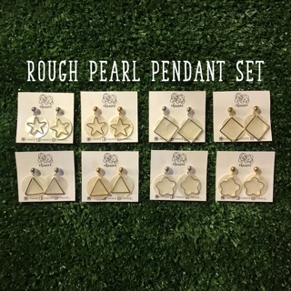 Earrings :: Rough Pearl Pendant Set