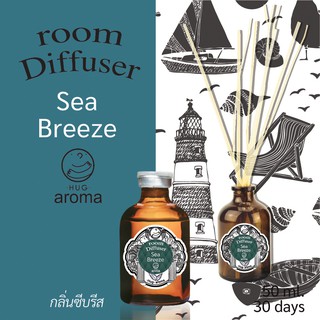 กลิ่น ซีบรีส Sea Breeze 50 ML ก้านไม้หอม น้ำหอมปรับอากาศ อโรม่า Hug Aroma Reed Diffuser  ภายในบ้าน Seabreeze 50ML