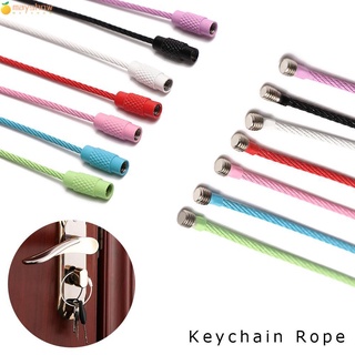 MAYSHOW 10pcs 1.5*150mm Stainless Steel Keychain Rope Holder Screw Lock EDC Keyring Hanging Tool Luggage Tag Circle Loop Outdoor Camp Cable Wire/Multicolor