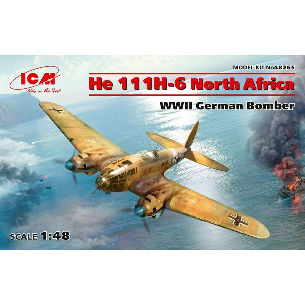 1/48 He 111H+6 North Africa , WWII German Bomber ICM #48265 Plastic model kit