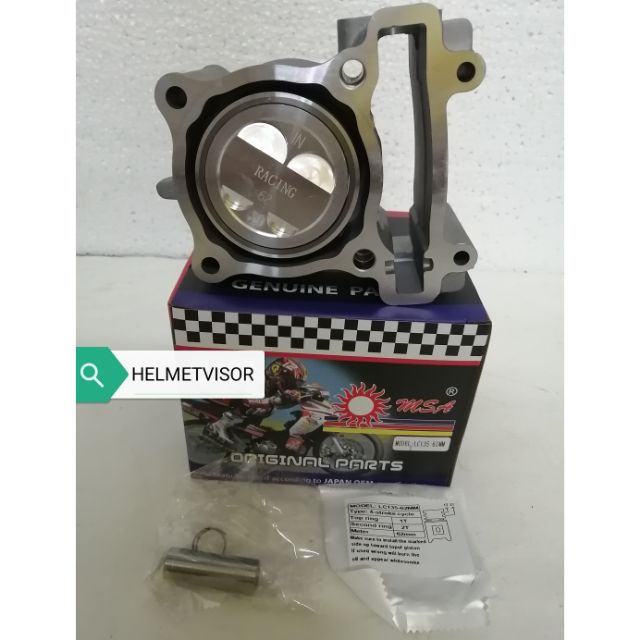LC135 LC 135 CYLINDER BLOCK 62 มม. บล็อกเครื่องยนต์ BLOK ENJIN MSA RACING BLOCK COMPLETE PISTON RING