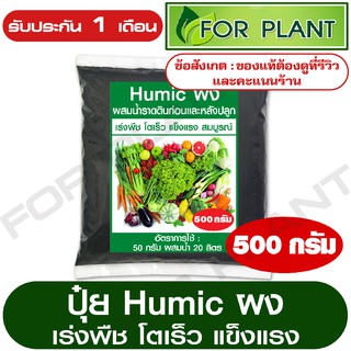 ปุ๋ยอินทรีย์ ฮิวมิคผง (Humic) ใช้ผสมน้ำราดดิน เร่งต้น เร่งใบ สำหรับผัก ผลไม้ บรรจุ 500 กรัม