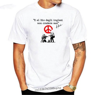 เสื้อยืด พิมพ์ลาย fabrizio de andre Banksy PEACE สไตล์คลาสสิก ไม่ซ้ําใคร สําหรับผู้ชาย 490527