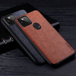 เคสโทรศัพท์มือถือหนัง ลายลิ้นจี่ หรูหรา สไตล์ธุรกิจ สําหรับ Google Pixel 4A 4 4 XL 5G