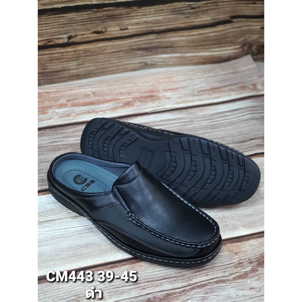 CM443รองเท้าหนังเปิดส้นมี3สีดำน้ำตาลแทนไซส์40-45ไซส์ปกติ
