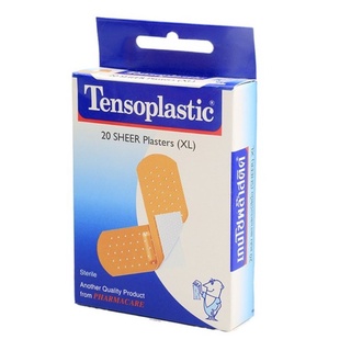 Tensoplastic Sheer Plasters XL เทนโซพลาสติค พลาสเตอร์ ปิดแผล ขนาด XL จำนวน 1 กล่อง บรรจุ 20 ชิ้น 06639