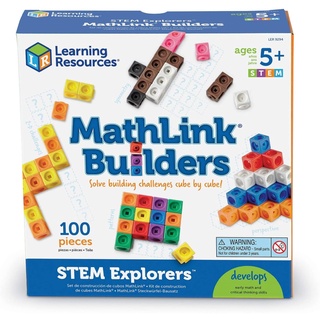 Learning Resources, STEM Explorers MathLink Builders ชุดลูกบาศก์ STEM หรรษา ของเล่นเด็ก 5 ปีขึ้นไป