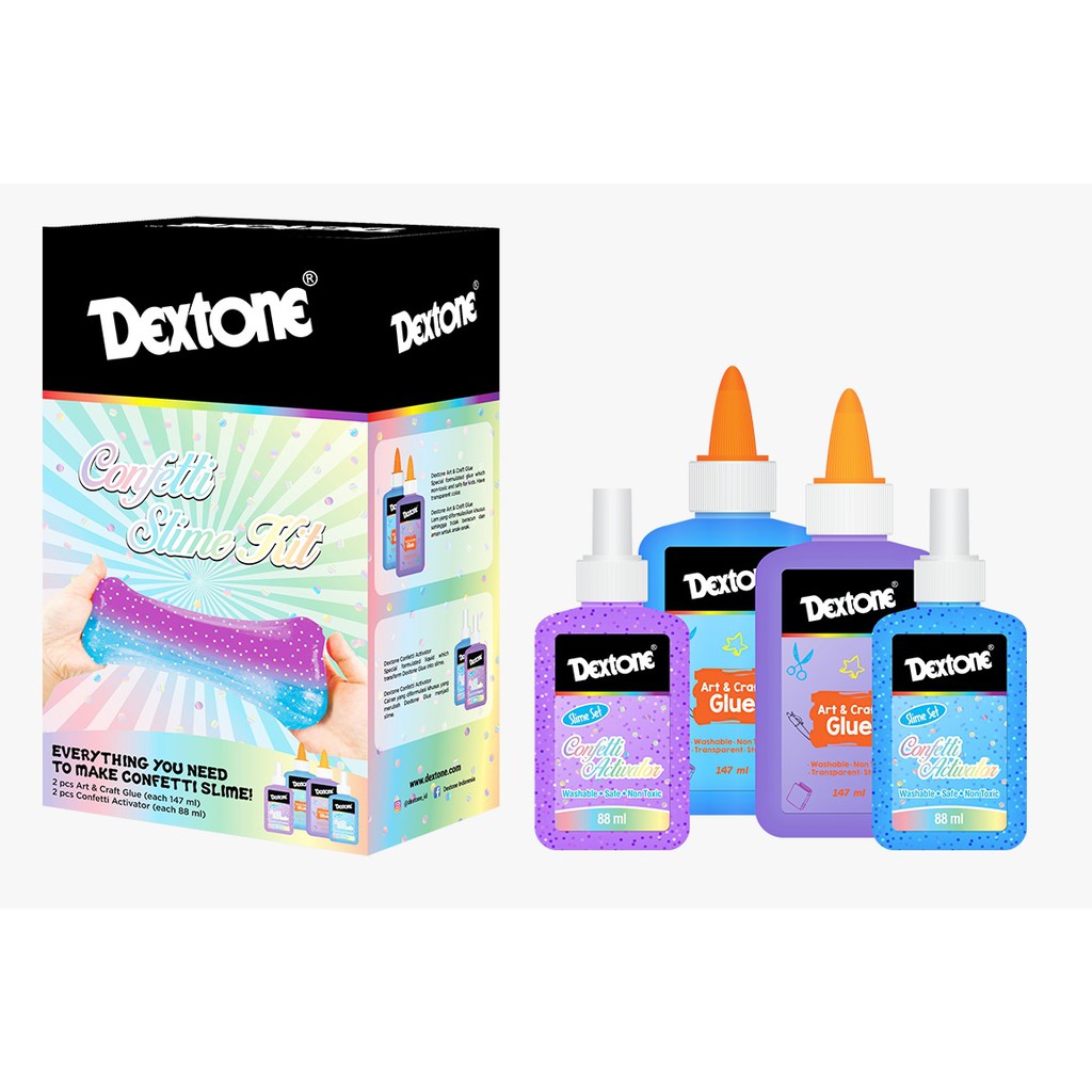 Dextone Confetti Slime Kit/Fondant Slime Kit - Confetti เทียบเท่ากับ Elmer