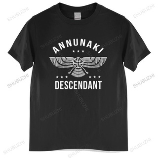 เสื้อยืดผ้าฝ้ายพรีเมี่ยม เสื้อยืดคอกลม ผ้าฝ้าย พิมพ์ลาย Annunaki Descendant Sumerian Alien Gods ขนาดใหญ่ สําหรับผู้ชาย