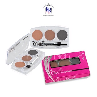 🔸แท้|ส่งไว🔸OBUSE เขียนคิ้ว เนื้อฝุ่น 3สี พร้อมแปรงหัวตัด Eye…