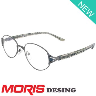 Moris แว่นตา รุ่น สีเทา กรอบเต็ม ขาสปริง วัสดุ สแตนเลส สตีล (สำหรับตัดเลนส์) Eyewear Top Glasses Frame