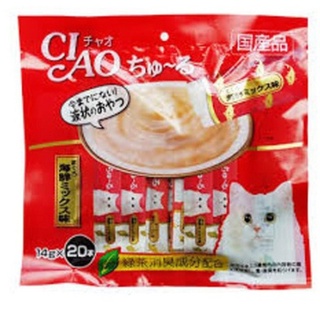 Ciao ชูหรุ ขนมแมวเลีย 20 ซอง แถมขนมแท่ง