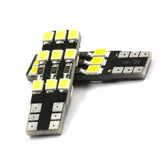 หลอดไฟเบรก Led T10 W5W 12 SMD 2835 แบบเปลี่ยน สําหรับติดป้ายทะเบียนรถยนต์