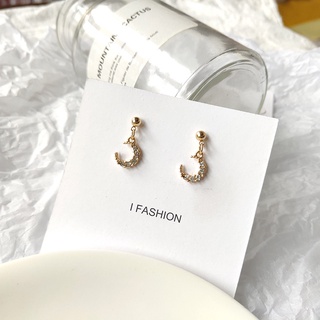 **พร้อมส่งจากไทย** ต่างหูก้านเงิน 925 แต่งคริสตัลสไตล์เกาหลี earrings