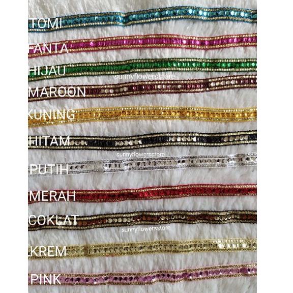 L3f2 INDIAN LACE SEQUENCE MOTIF, WIDE 1 CM, 17 YARDS