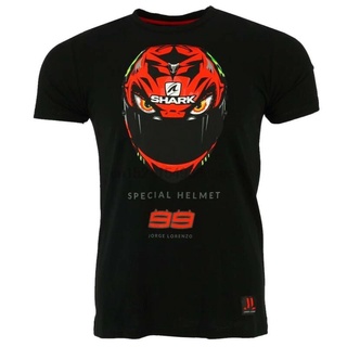 [COD]เสื้อยืดคอกลม ผ้าฝ้ายแท้ ลาย Jorge Lorenzo 99 สไตล์คลาสสิก หมวกกันน็อค