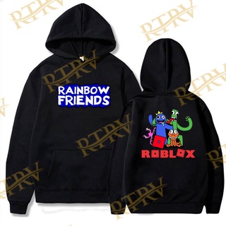 เสื้อแจ็กเก็ต มีฮู้ด ลาย Rainbow Friends Roblox สําหรับเด็ก