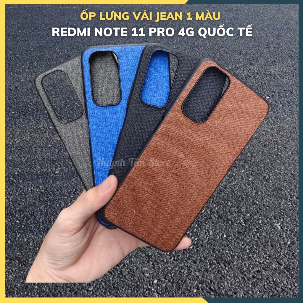 เคสป้องกันลายนิ้วมือ Redmi note 11 pro พลาสติกแข็ง ขอบดํา ผ้าเลียนแบบ JEAN 1 สี อุปกรณ์โทรศัพท์ ร้าน