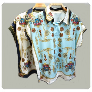เสื้อเชิ๊ตพิมพ์ลาย แขนล้ำ