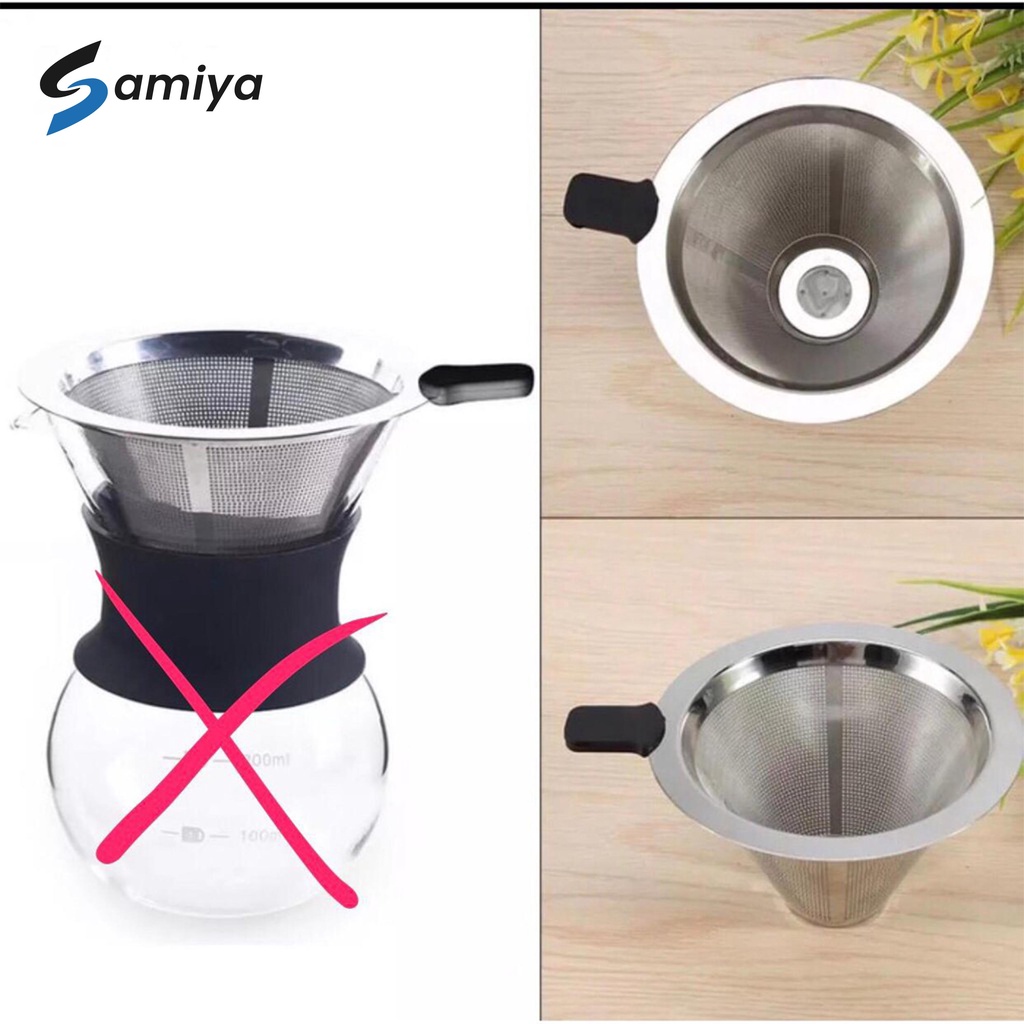 HJK Stainless Steel V60 Coffee Filter Without Base / Coffee Filter Server V60 Pour Over / Filter