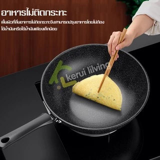 Softkiss กระทะเคลือบหินอ่อน Teflon pan ทรงลึก