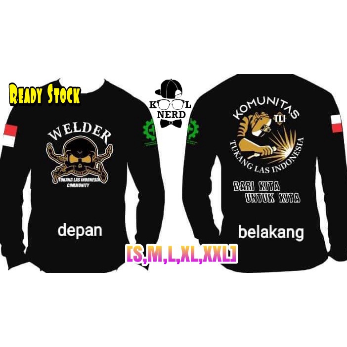 WELDER MENS TOP เสื้อยืด INDONESIAN WELDER COMMUNITY จาก US สําหรับ US LONG SLEEVE