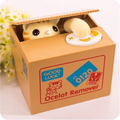 Hot Sale Automated Cat Steal Coin Bank 1PCS Piggy Bank Moneybox Money Saving Box Gifts digital coin 