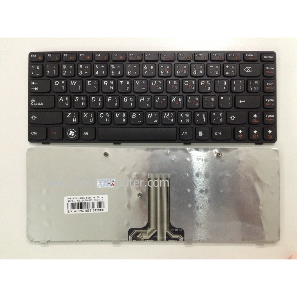 LENOVO Keyboard คีย์บอร์ด LENOVO IDEAPAD B470 B470E B490 G470 G475 V470 V480 V475 Z470 Z475 ไทย-อังก