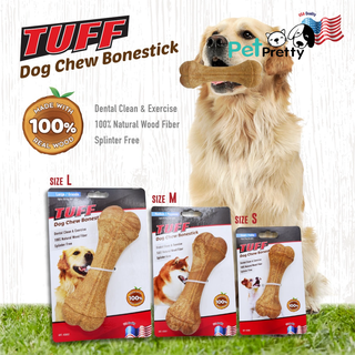 TUFF Dog Chew Bonestick ของเล่นสุนัข ไม้แทะทรงกระดูก 3ขนาด (ส่วนผสมไม้จริง )